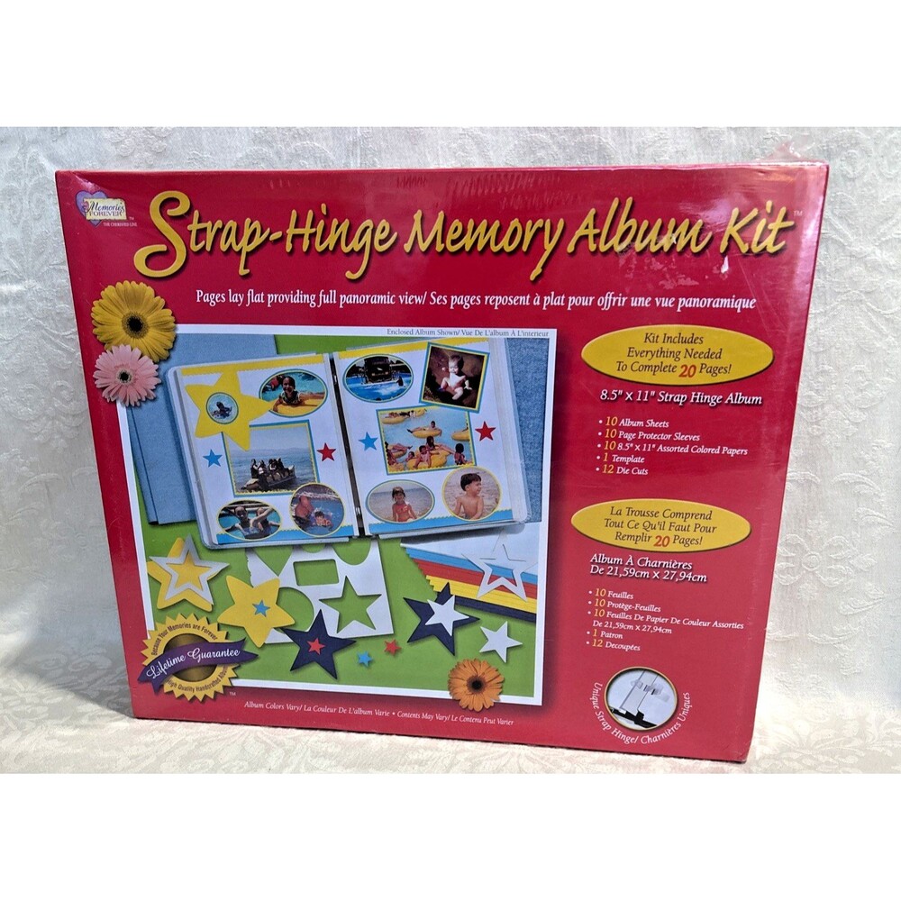 Memories Forever Strap-Hinge Memory Album Kit 8.5" x 11" Scrapbook NEW SEALED